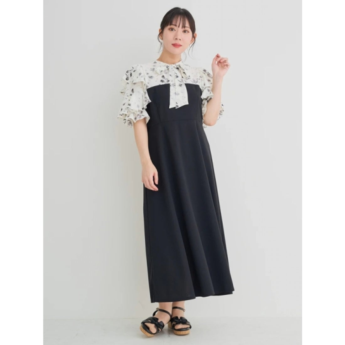 リジェイ＆スプル Re-J&SUPURE 【WEB限定】花柄フリルボウタイブラウス