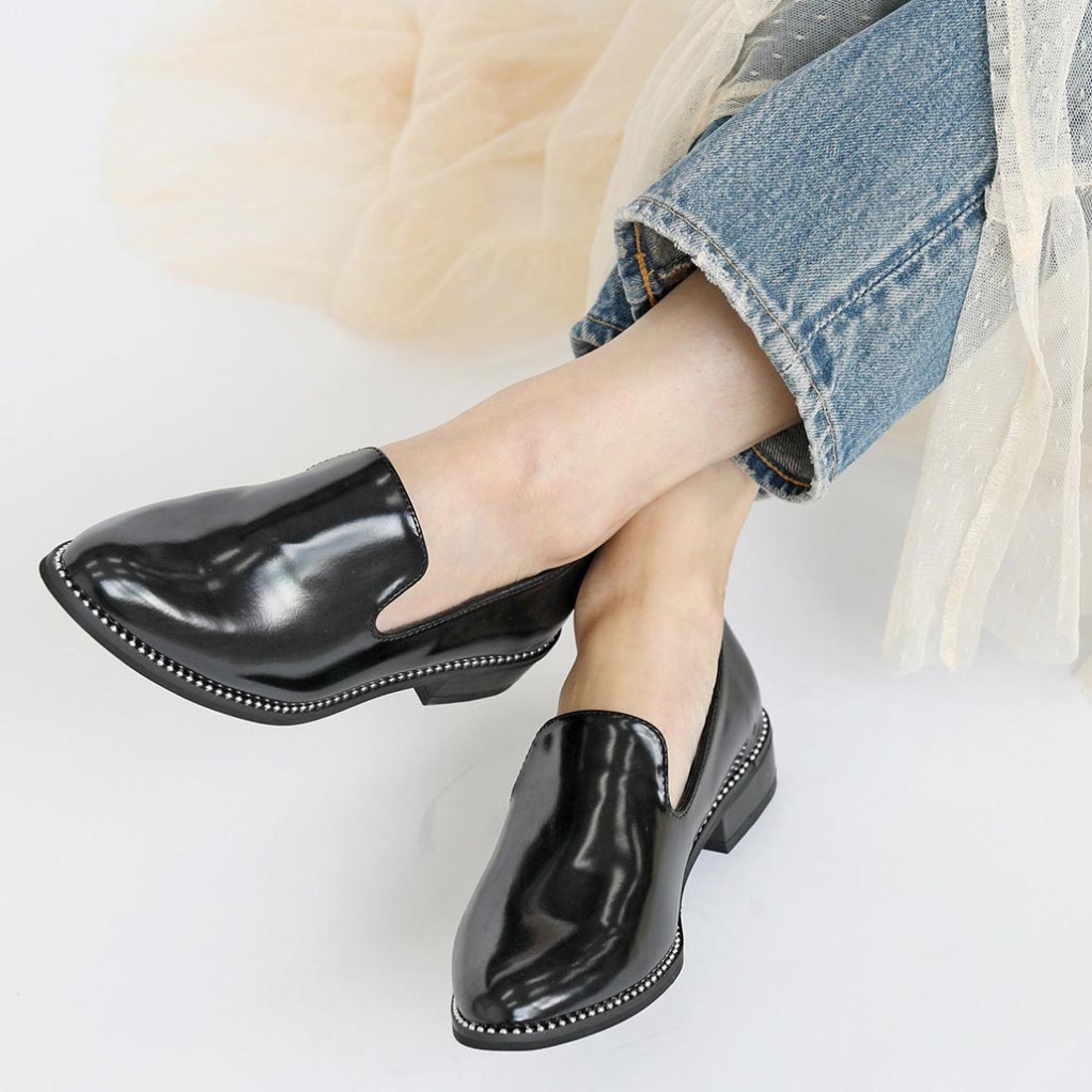 リーカ RiiiKa ボールチェーンオペラシューズ （black） -靴