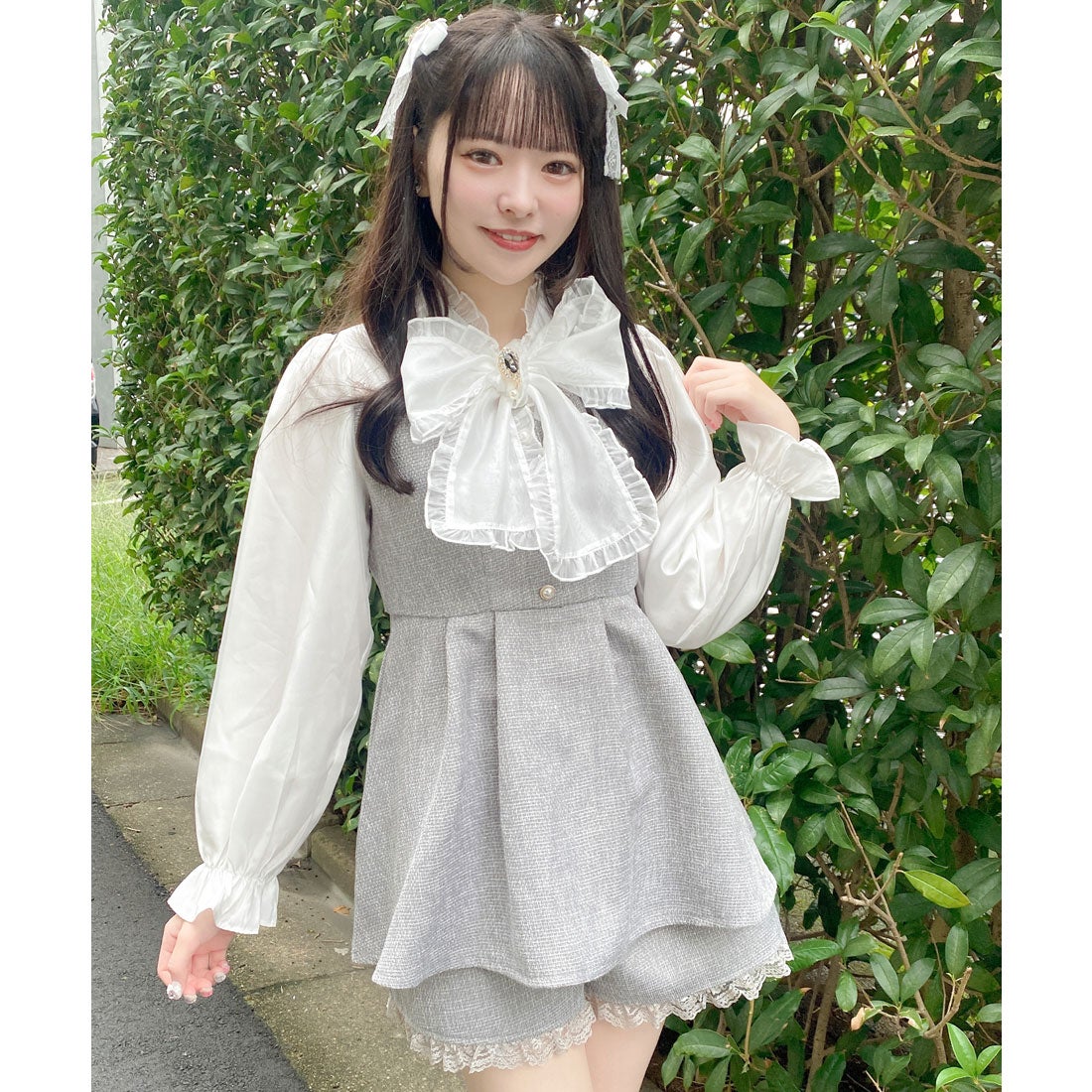 ロジータ ROJITA BIGリボンツイードセットアップ （グレー