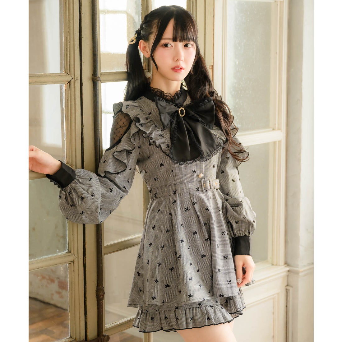 ロジータ ROJITA リボン柄セットアップ （チェック） - ファッション