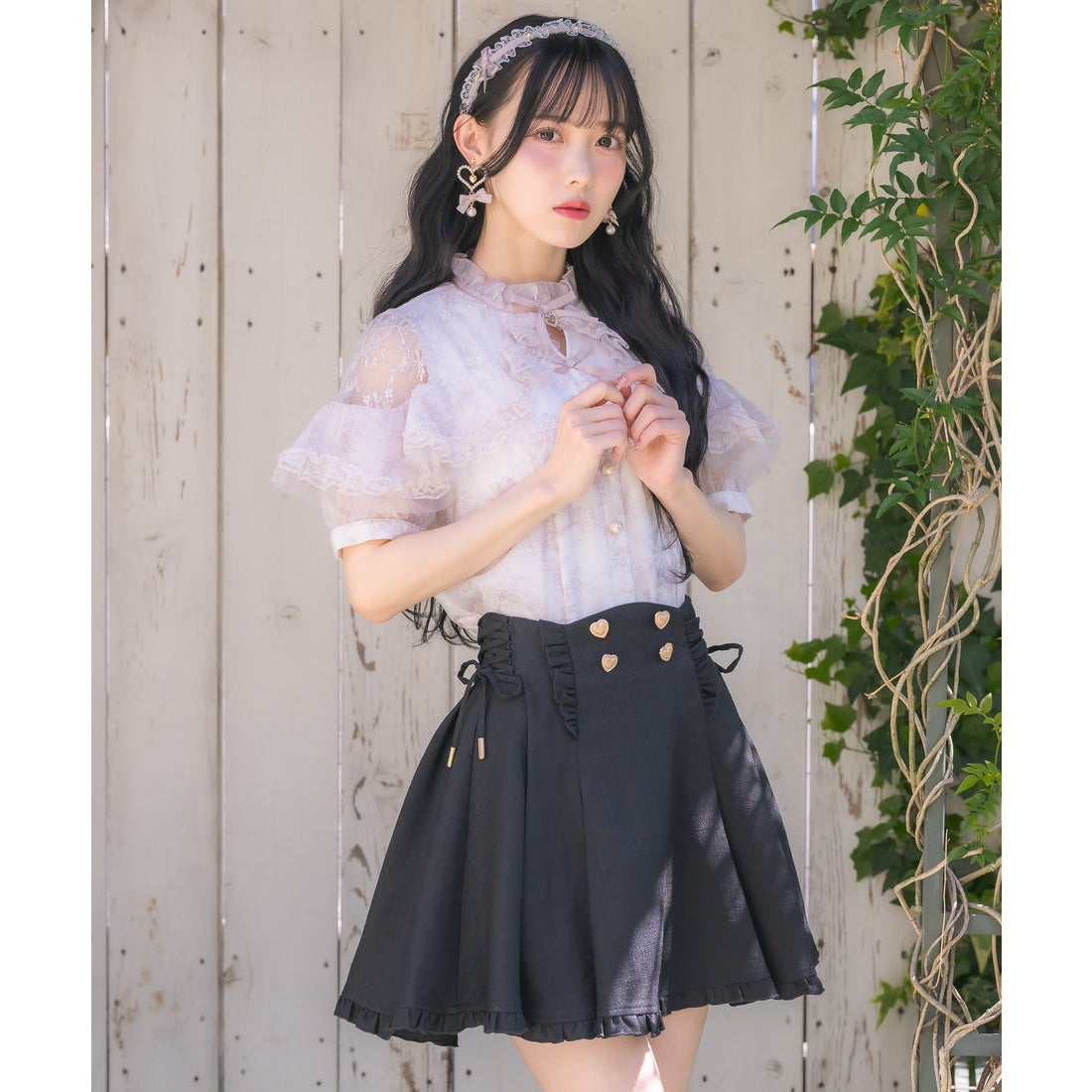 ロジータ ROJITA ラッフル花柄ブラウス （ピンク） -ファッション通販