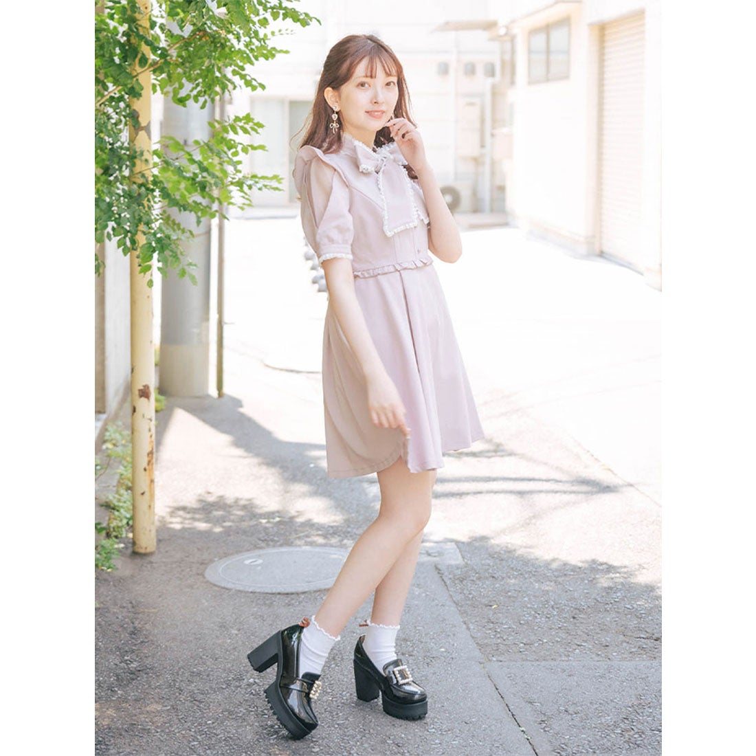 ロジータ ROJITA ボウタイリボンワンピース （ピンク） -アウトレット