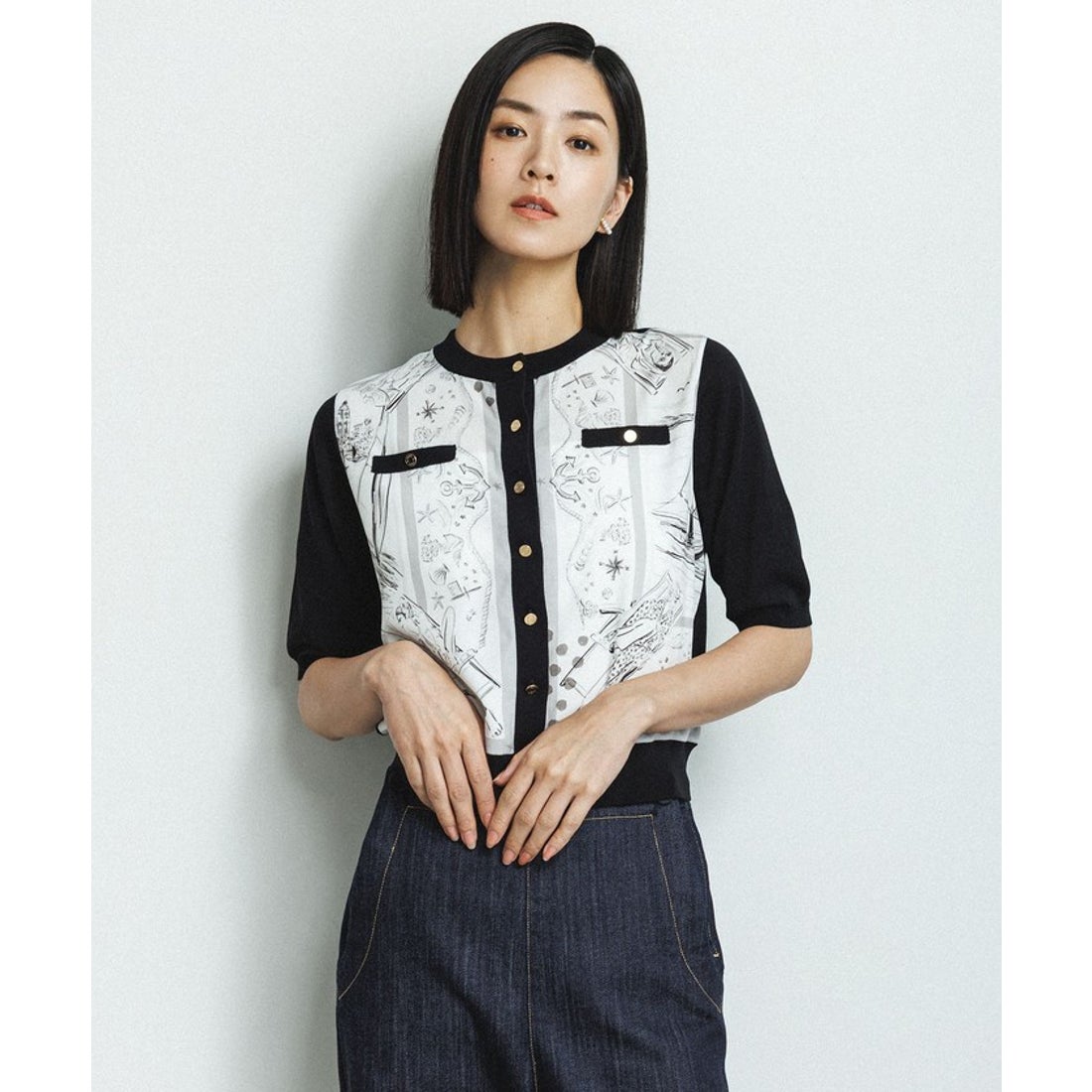 ロペ ROPE' 【洗える】【YUKO SAEKI for ROPE'・コラボ】スカーフ柄