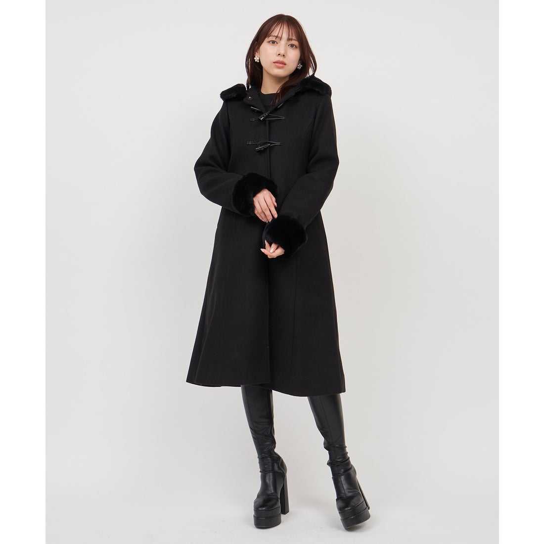 ロイヤルパーティー ROYAL PARTY ファー付ロングダッフルコート