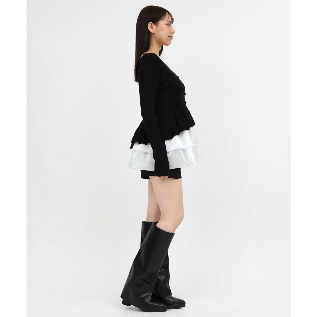 ロイヤルパーティー ROYAL PARTY ドッキングペプラムニット