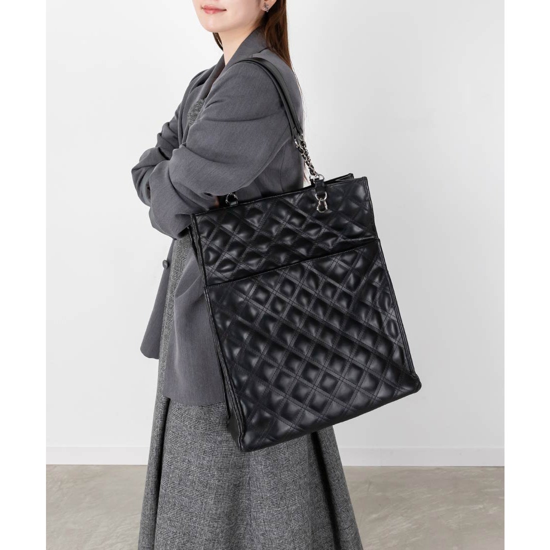 ランダ RANDA 【A4対応】チェーンショルダーキルティングトートバッグ