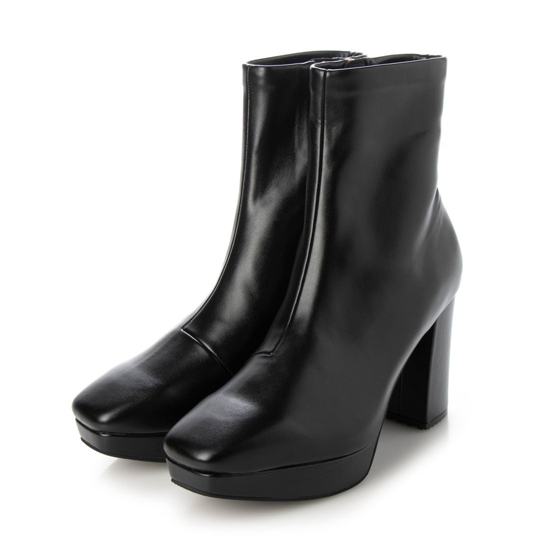 ランダ RANDA ストレッチ チャンキーヒールショートブーツ （BLACK