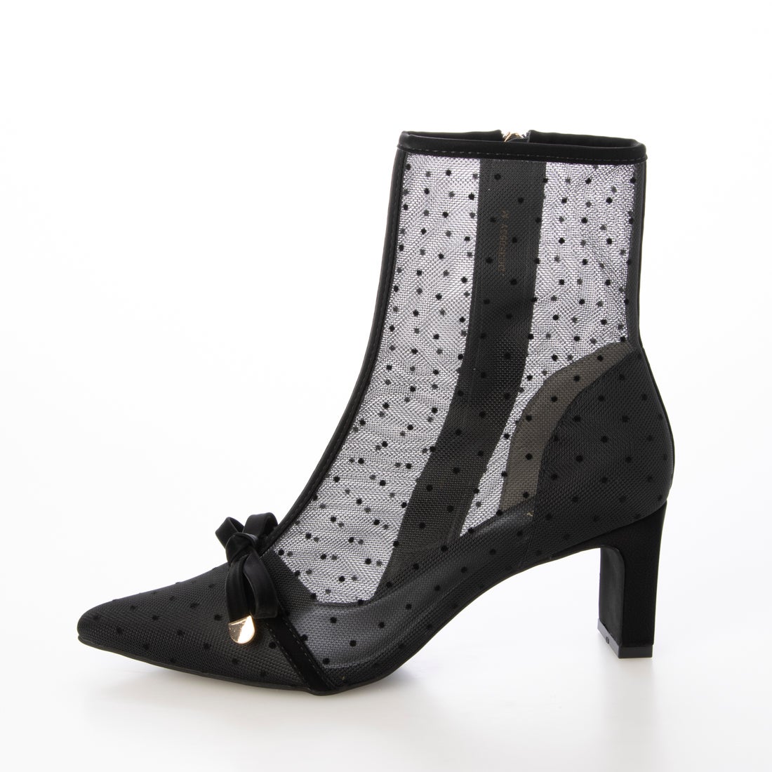 ランダ RANDA リボンシアーショートブーツ （BLACK） -ファッション