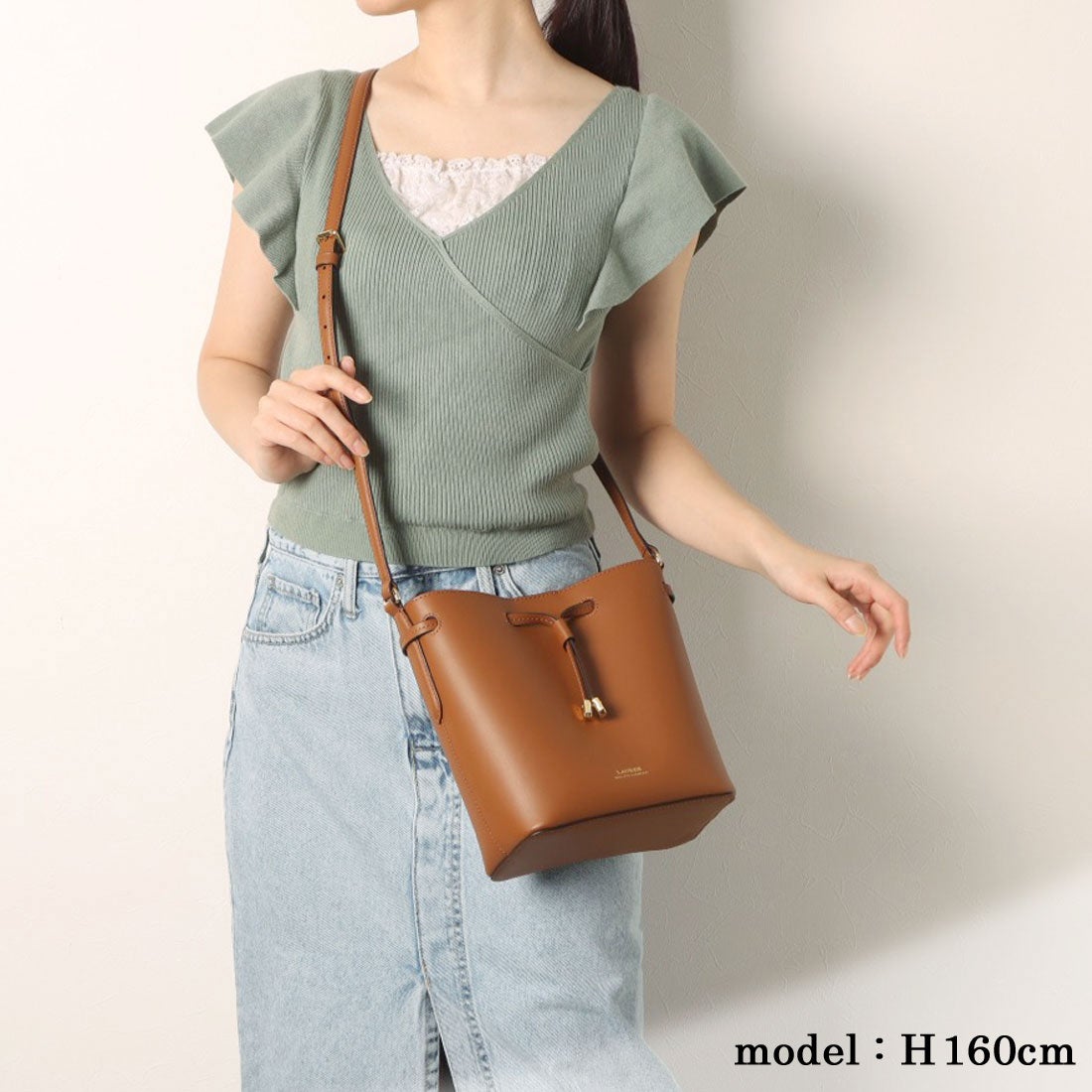 ラルフローレン RALPH LAUREN ☆本革ゴールドアクセントミニショルダー