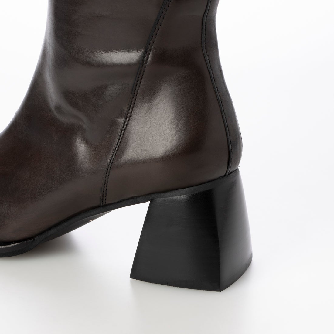 RABOKIGOSHI works 【本革】チャンキーヒールミドルブーツ(ダーク