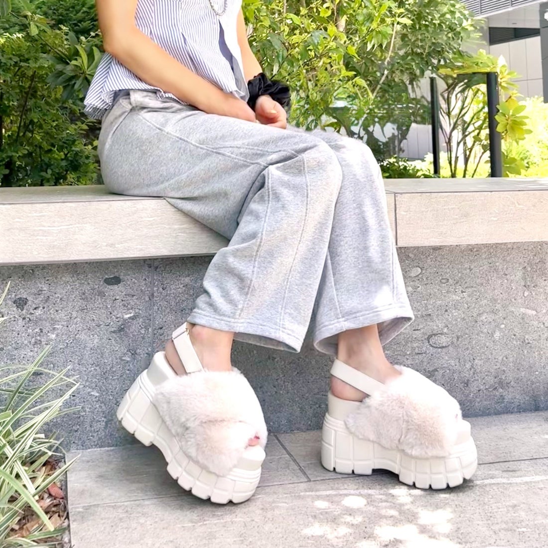 アールアンドイー R&E 【2025AW】【R&E】クロスファーバックベルト厚底