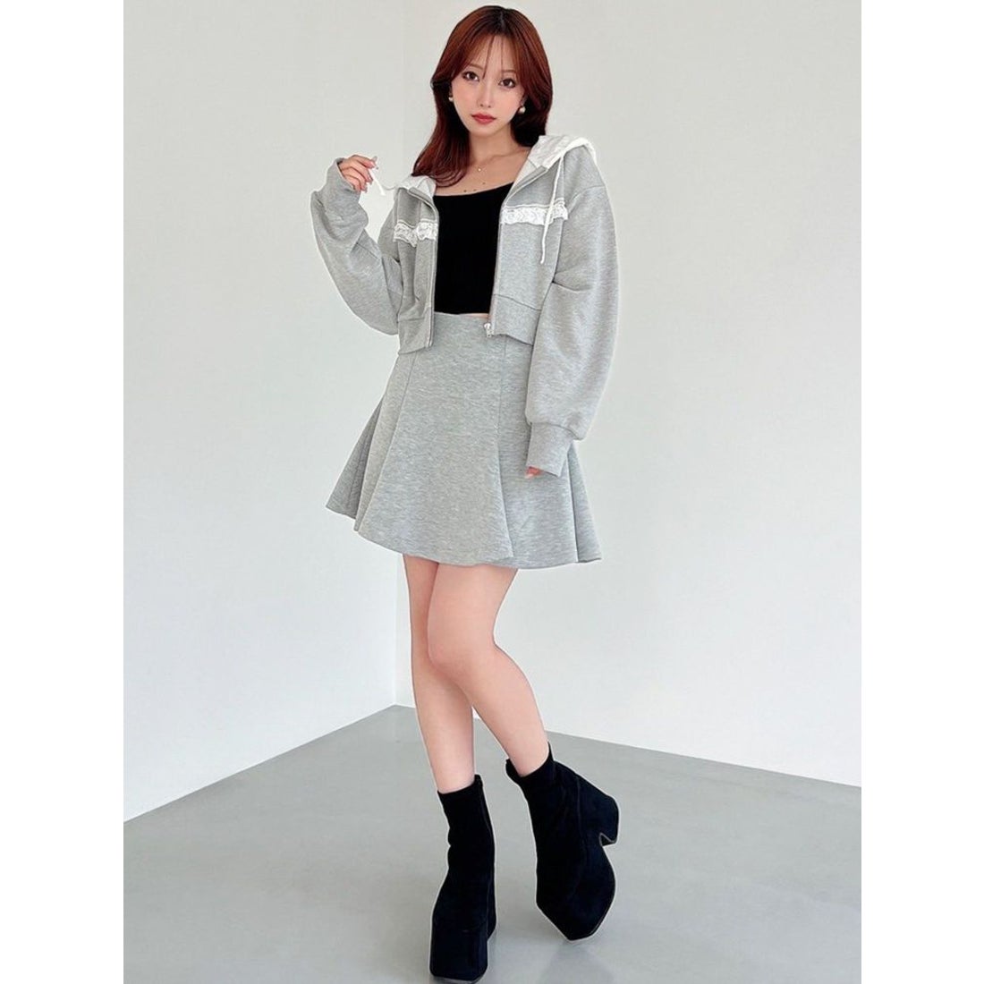 リゼクシー RESEXXY 厚底スエードショートブーツ （ブラック