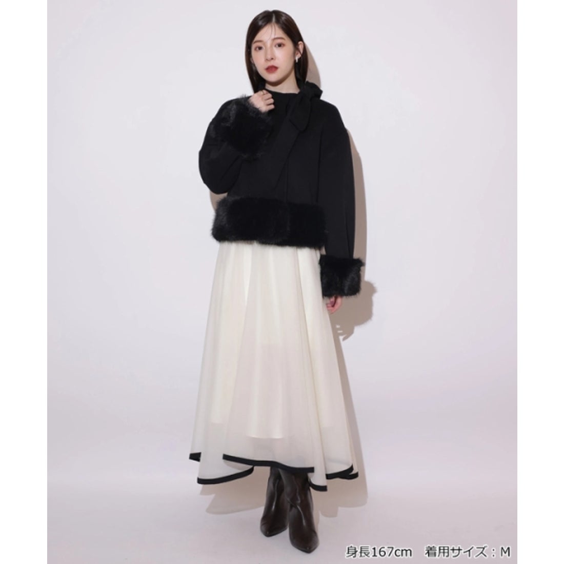 リランドチュール Rirandture リボンネックファーリバーコート （薄