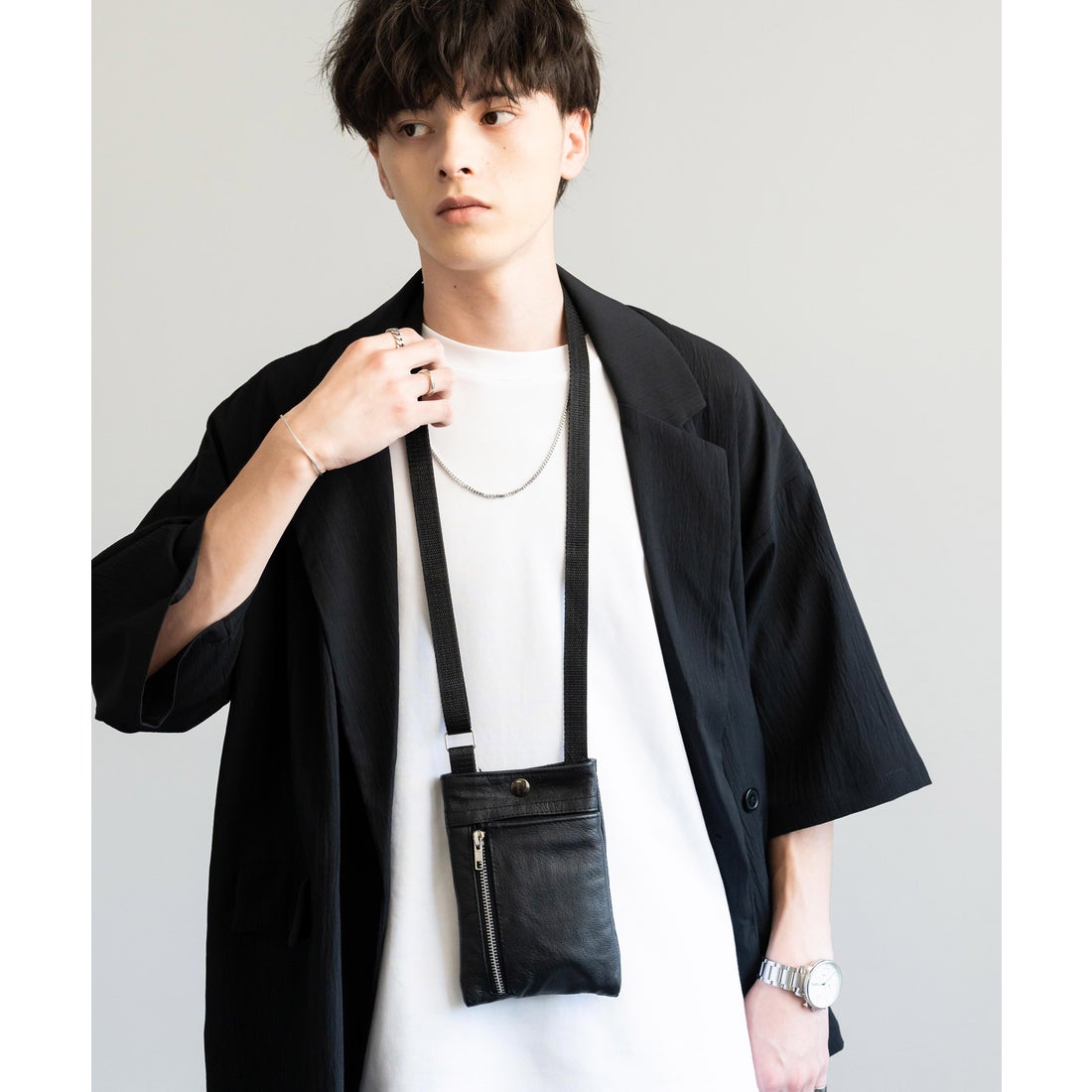 ロッキーモンロー Rocky Monroe ショルダーバッグ 縦型 ミニ メンズ