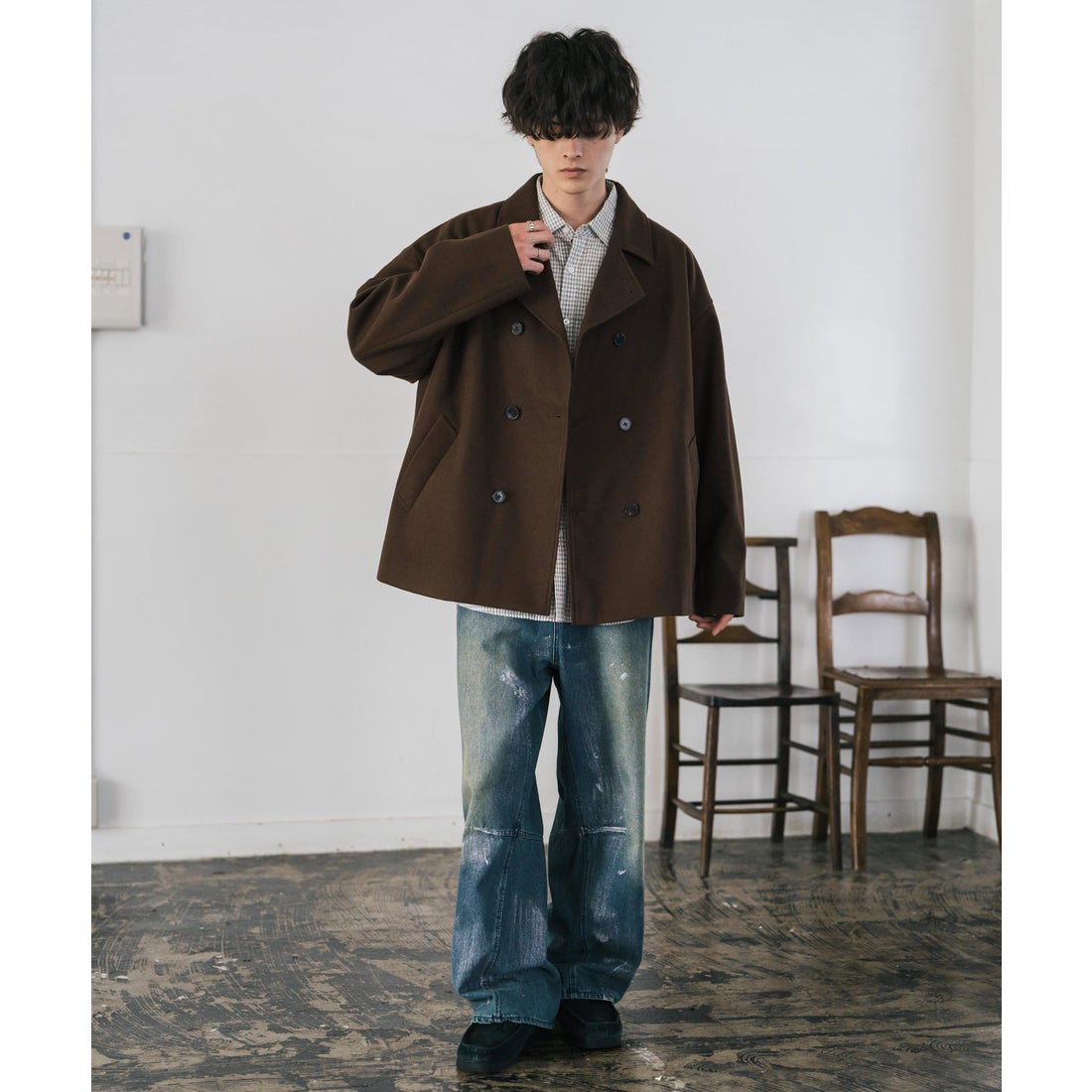 ロッキーモンロー Rocky Monroe Pコート ショート丈 ダブルブレスト