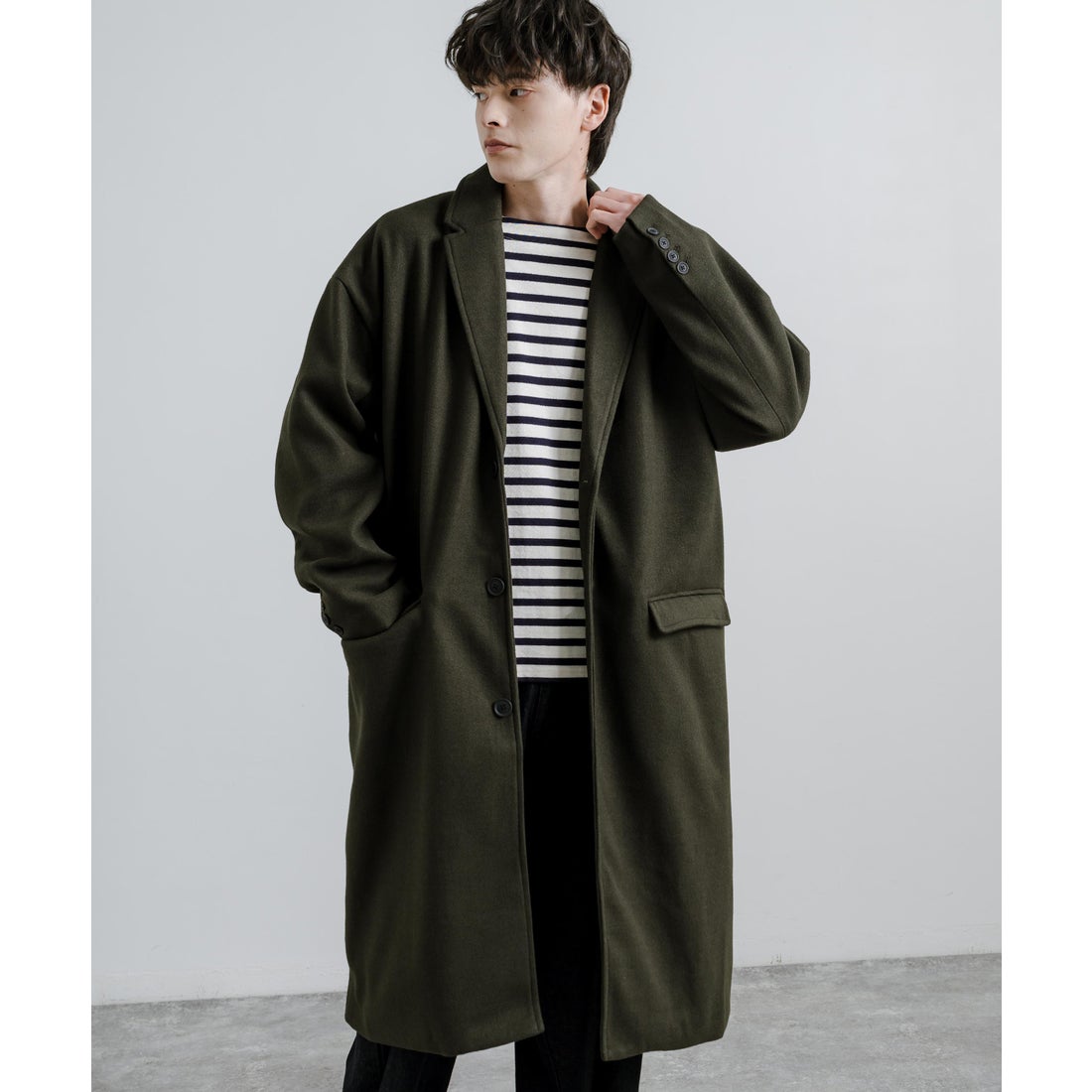 ロッキーモンロー Rocky Monroe チェスターコート ロングコート メンズ