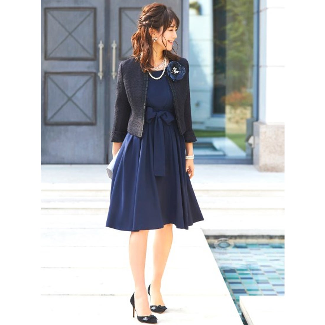 RUIRUE BOUTIQUE ワンピース＆ジャケットアンサンブルスーツセット(7号