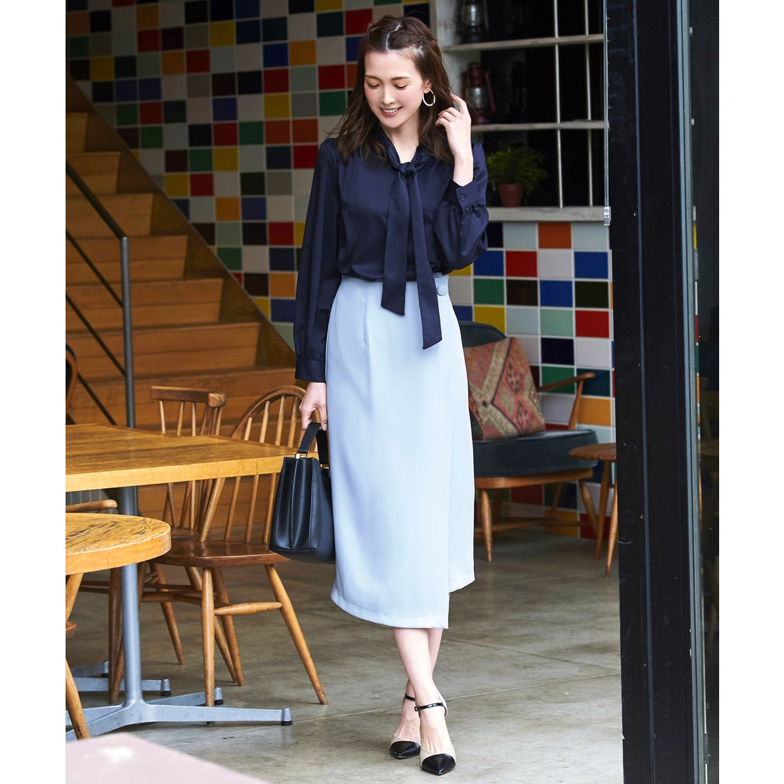 ルイルエブティック RUIRUE BOUTIQUE 洗える ｜ 長袖ボウタイリボン