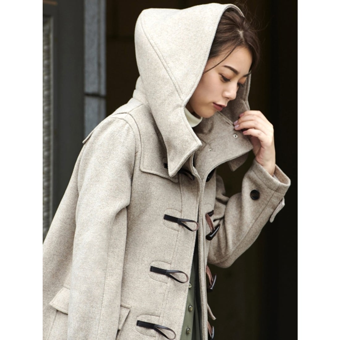 RUIRUE BOUTIQUE ラビットファーミドルダッフルコート （ネイビー(NE