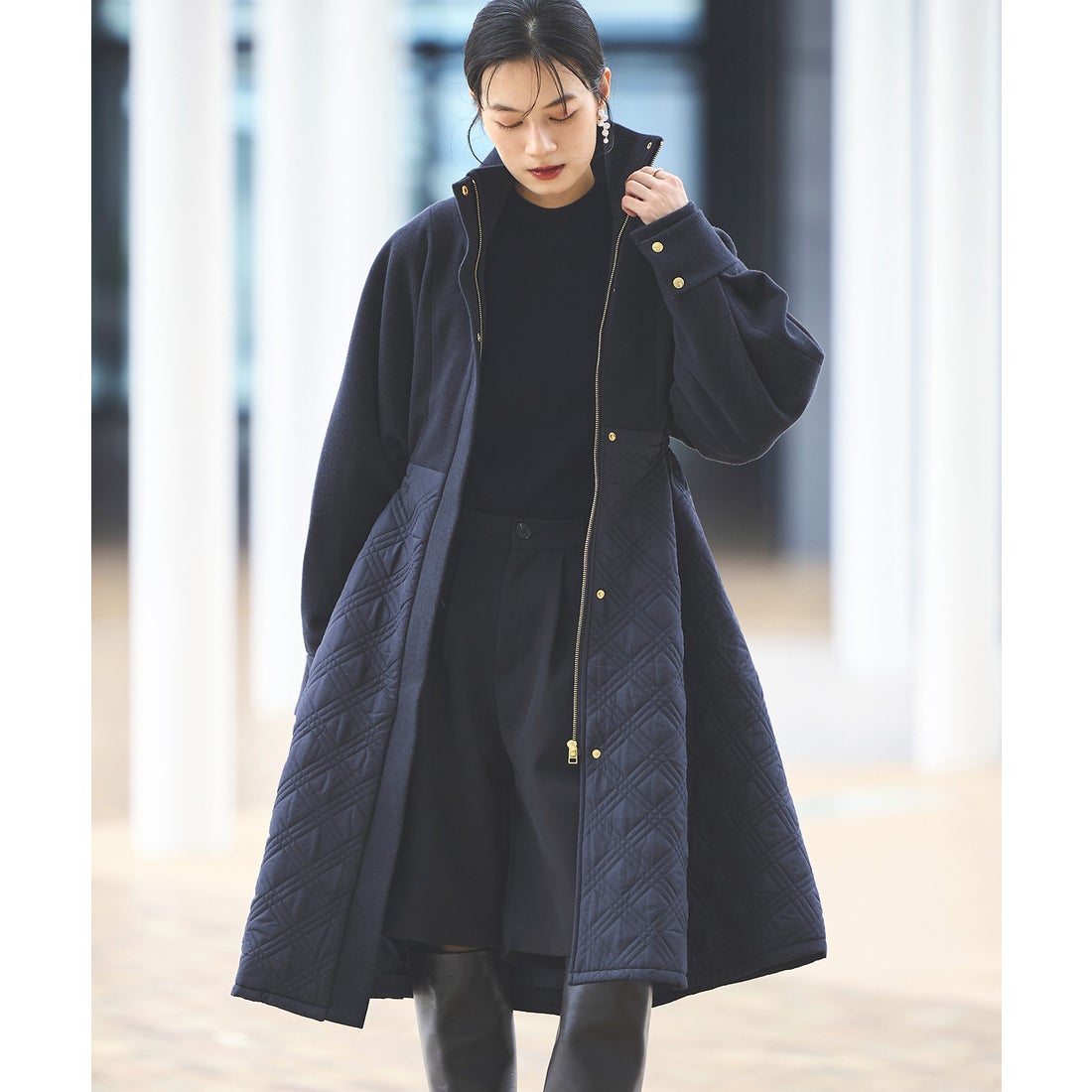 ルイルエブティック RUIRUE BOUTIQUE フロントジップキルティング