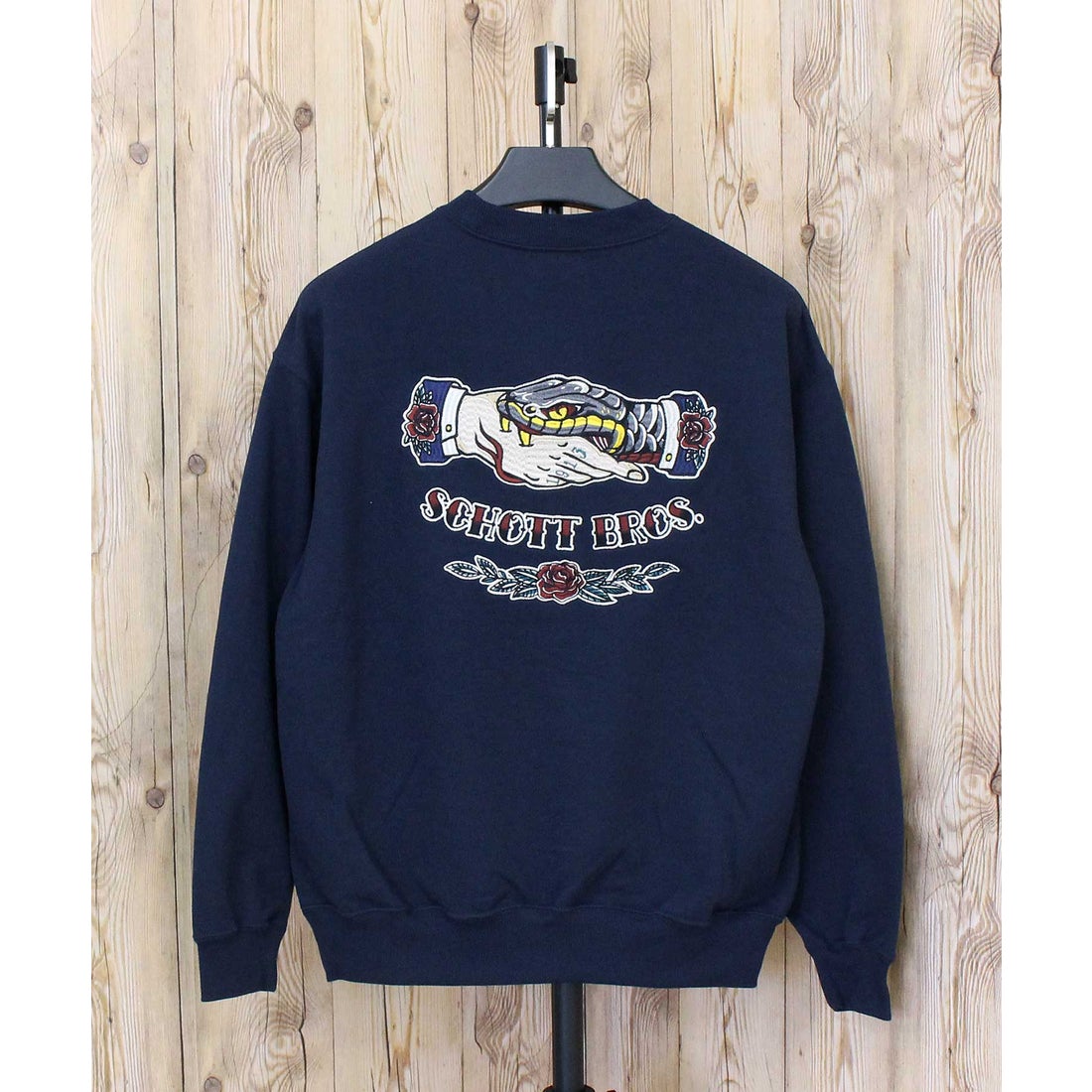 ショット Schott SHAKE HAND SNAKE CREW SWEAT シェイクハンド