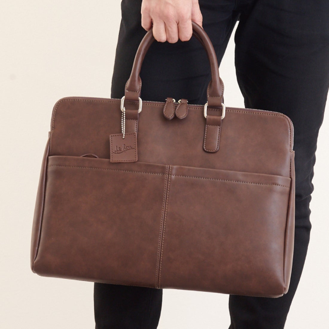 スタンドワークス Stnd works カウレザービジネスバッグ （ダーク