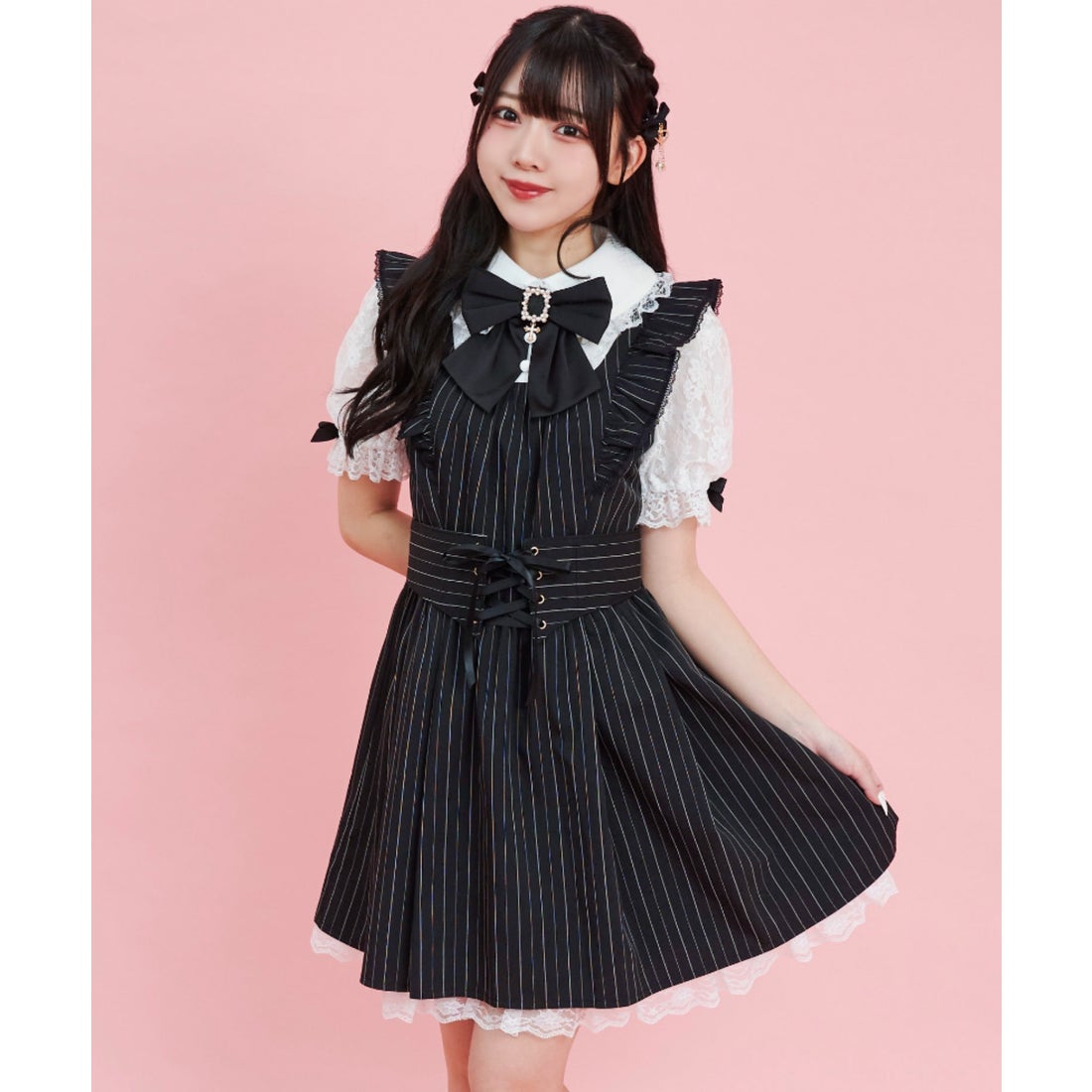 シークレットハニー Secret Honey レース半袖ドッキングワンピース