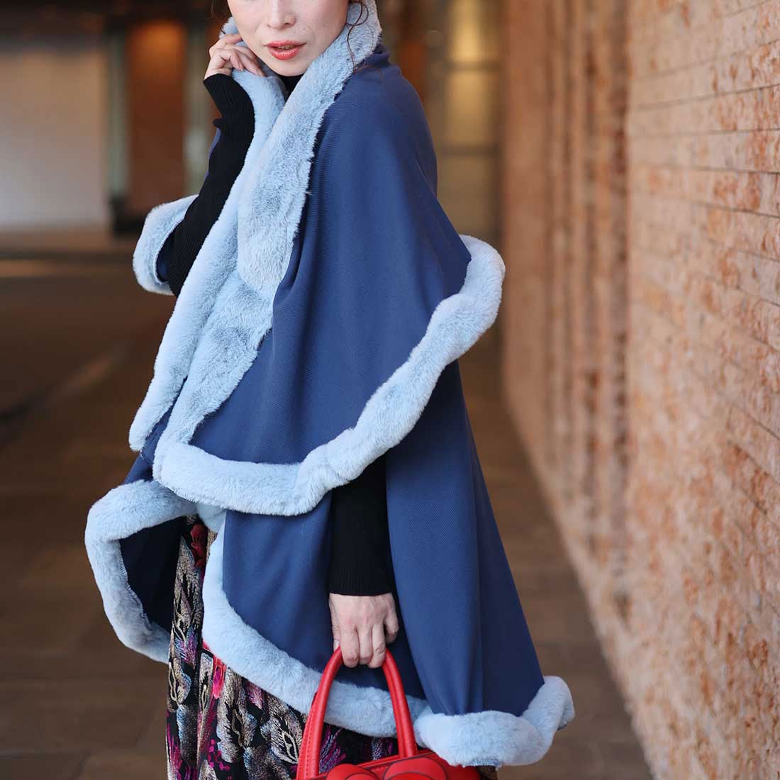 BETTY'S BLUE 平成レトロ y2k ポンチョ風 ボアコート 98 BETTY'S BLUE