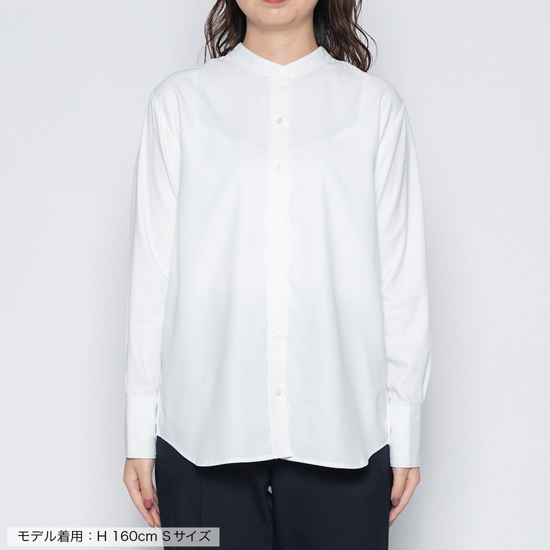 レディース バンドカラーブラウス （オフホワイト） -WWSワークウェア