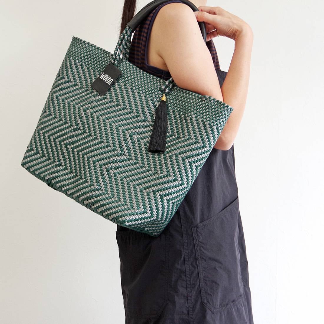 ウーヴン WOVEN メルカドバッグ ミドルトート bk-bag-mid-pl-ver-wav