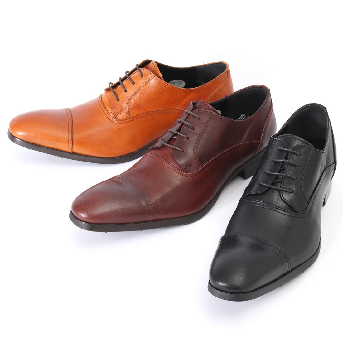 whoop'-de-doo' 栃木レザー ストレートチップ ビジネスシューズ (DBR