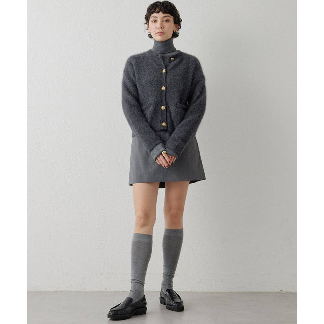 ウィムガゼット Whim Gazette カシミヤ混ファーニットジャケット