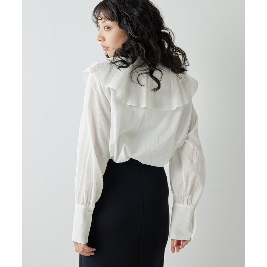 ウィムガゼット Whim Gazette カスケードフリルブラウス （offwhite