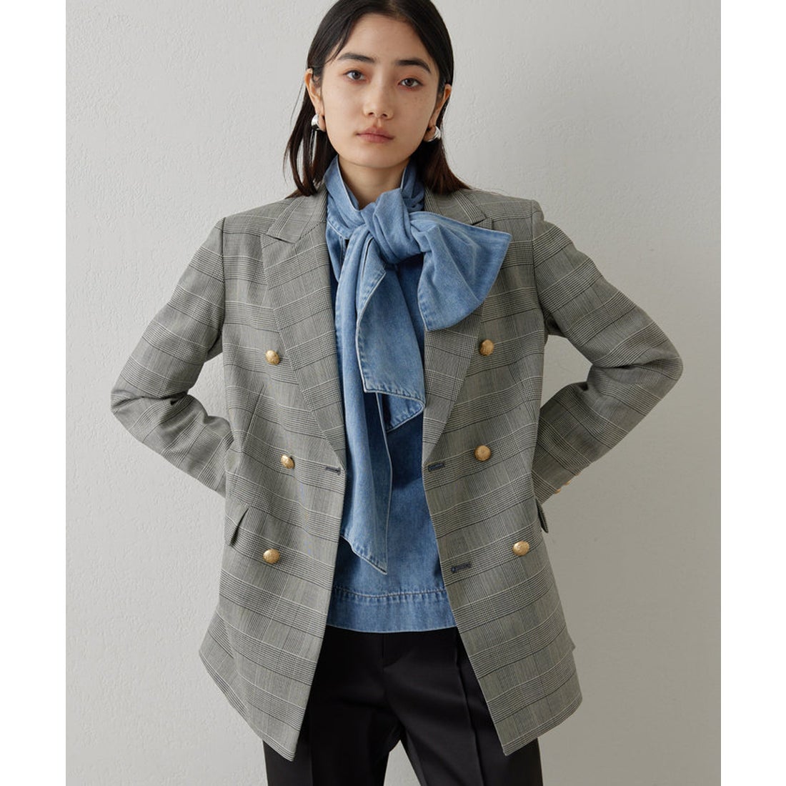 ウィムガゼット Whim Gazette DENIMボウブラウス （indigo