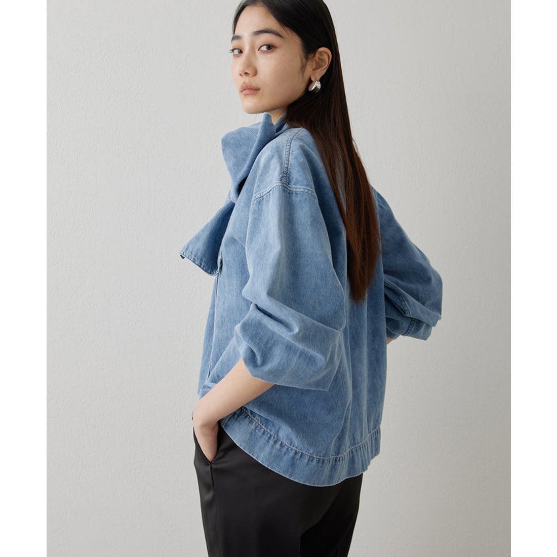 ウィムガゼット Whim Gazette DENIMボウブラウス （indigo