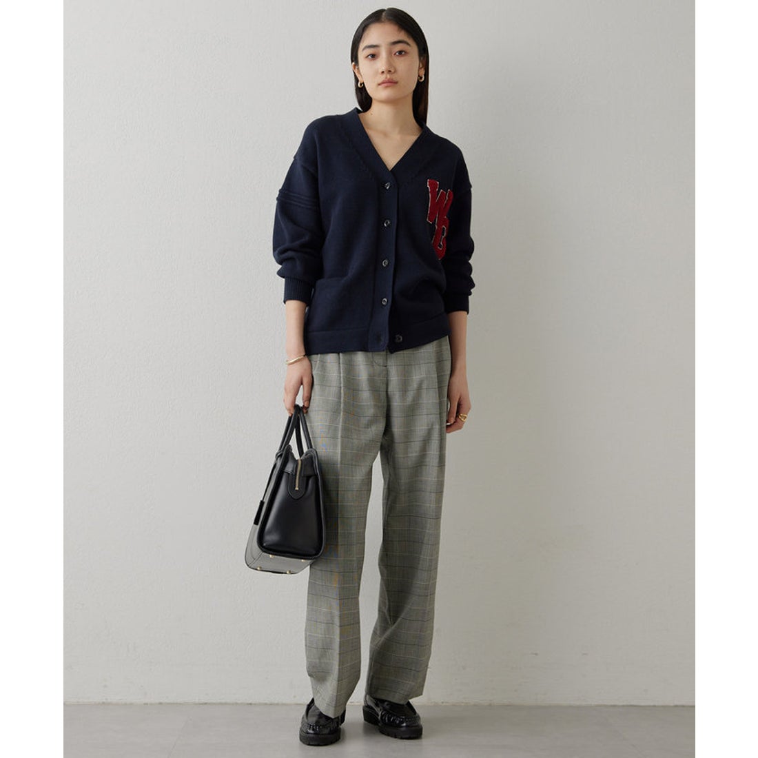 ウィムガゼット Whim Gazette ワッペンニットカーディガン （navy