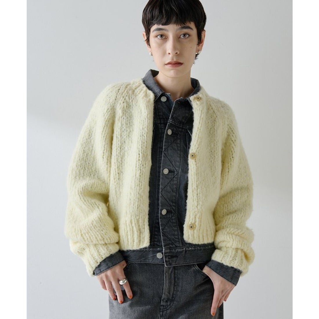 ウィムガゼット Whim Gazette ハンドニットカーディガン （pink