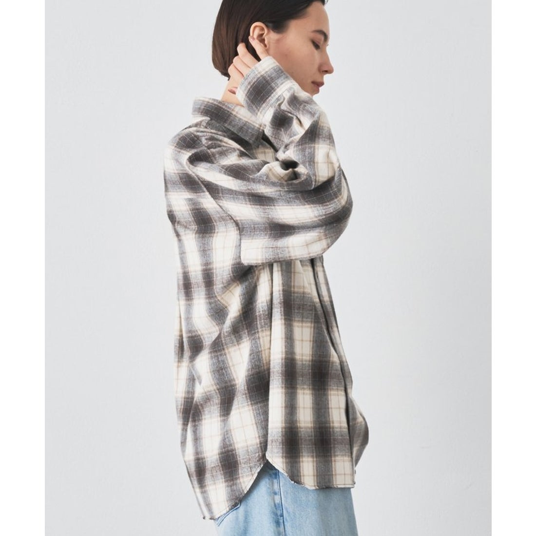 ウィムガゼット Whim Gazette シャギーチェックシャツ （gray