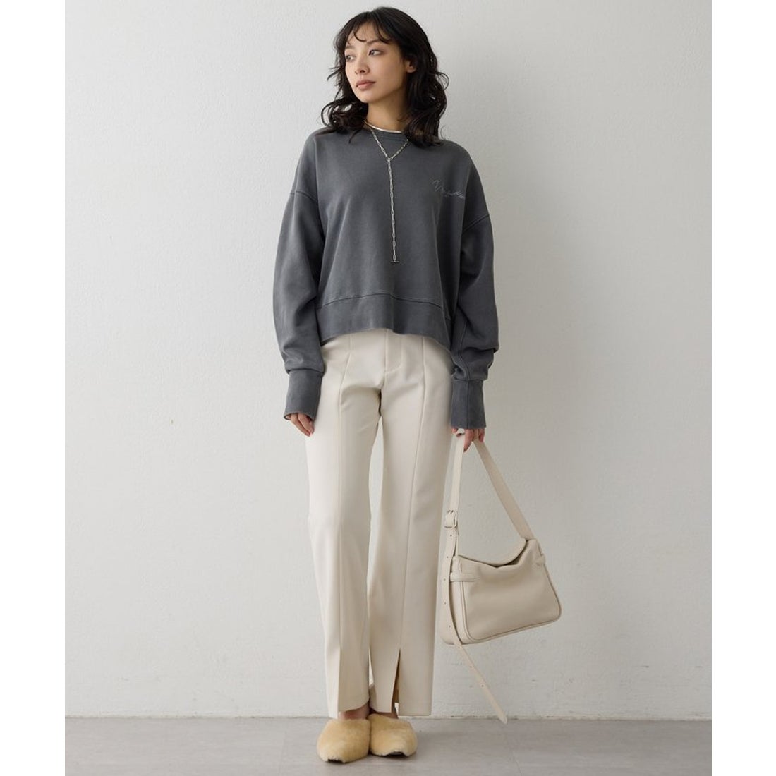 ウィムガゼット Whim Gazette ヴィンテージロゴ裏毛 （pinkbeige