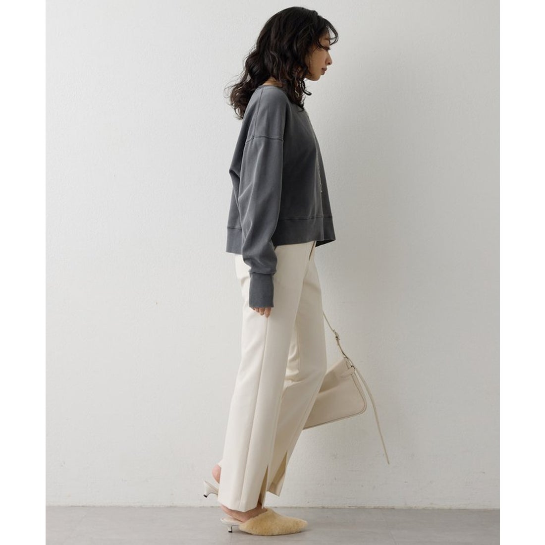 ウィムガゼット Whim Gazette ヴィンテージロゴ裏毛 （pinkbeige