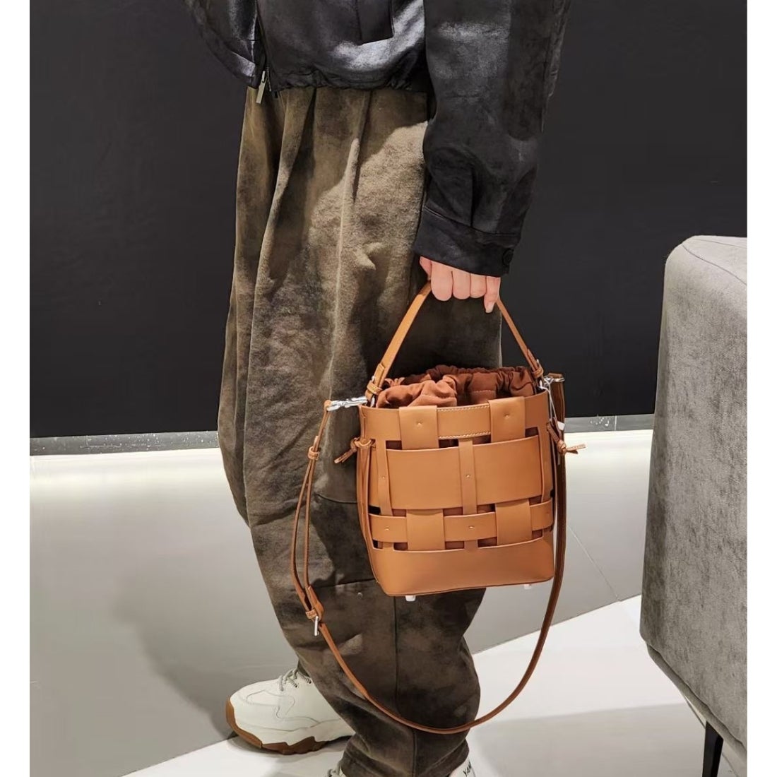 トミエコ Tomieco LEATHER 編み込みショルダー 2wayバッグ トート