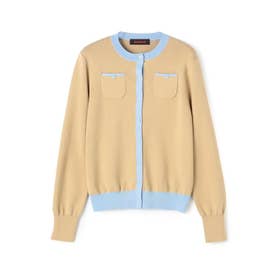 キャバン CABaN コットンカシミヤ バイカラークルーネックカーディガン