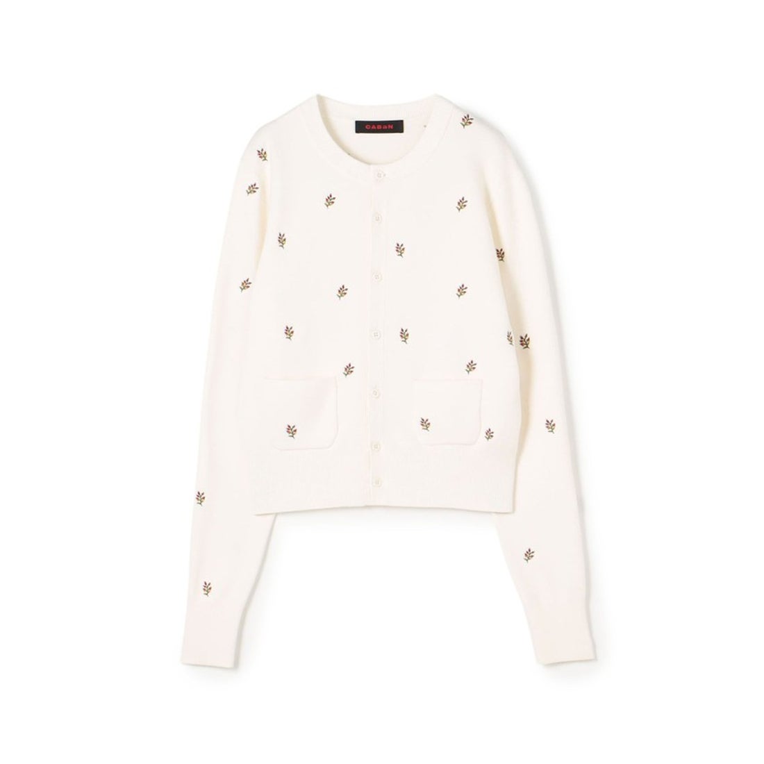 キャバン CABaN CABaN コットンカシミヤ フラワーエンブロイダリー