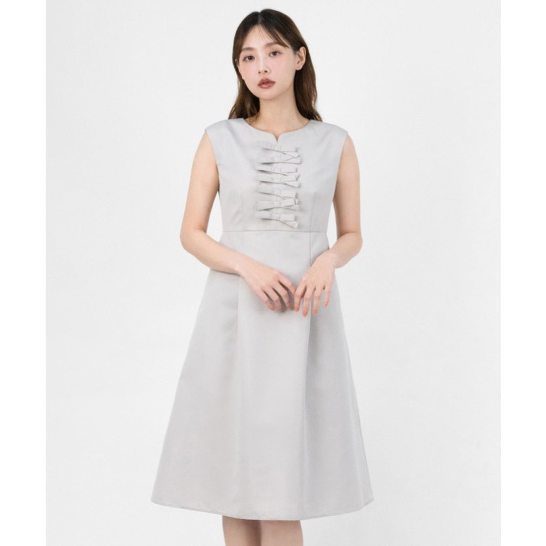 トッカ TOCCA 【洗える！】WITH RIBBONS ドレス （ライトグレー系