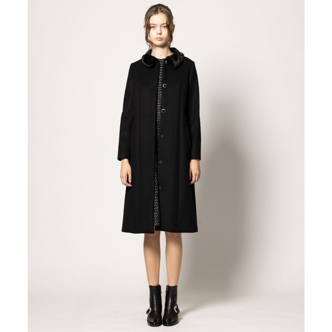 トッカ TOCCA TWINKLE WINTER NIGHT ウールカシミヤコート （ブラック