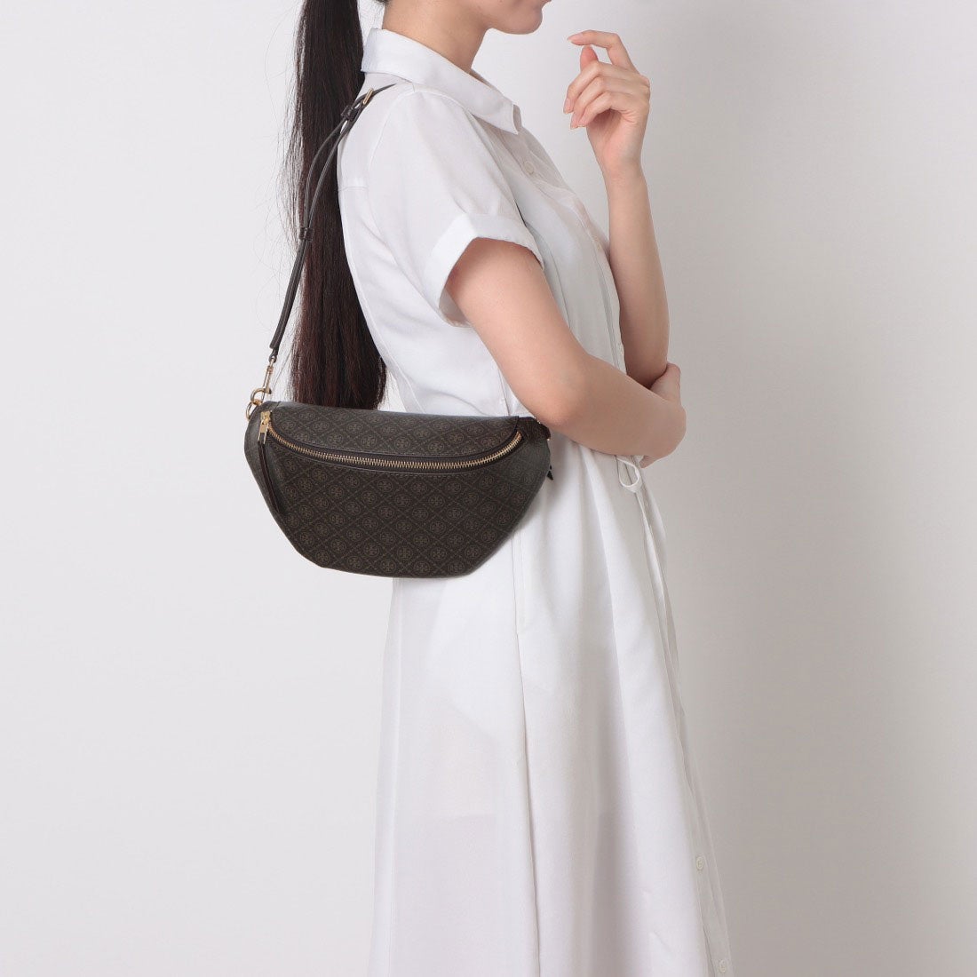 トリーバーチ TORY BURCH Tモノグラム ベルトバッグ （French Press