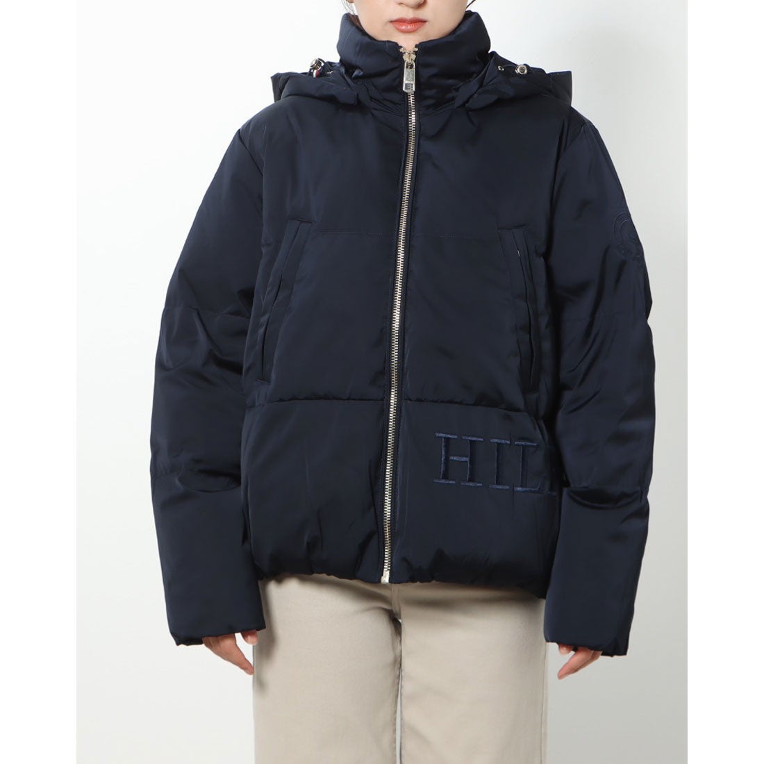 トミー ヒルフィガー TOMMY HILFIGER サテンダウンフーデッド