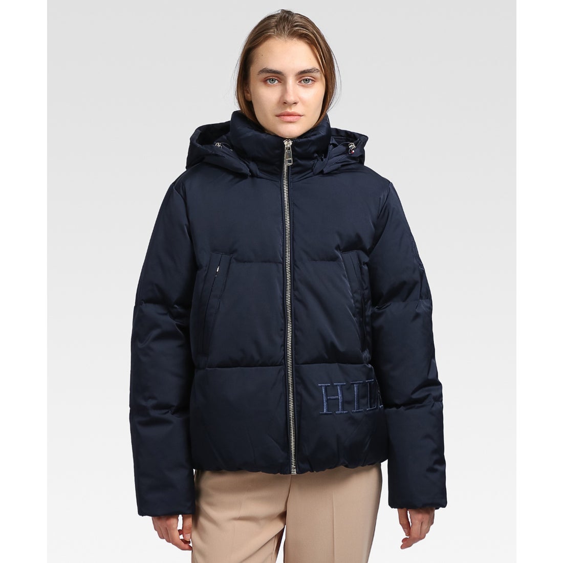 トミー ヒルフィガー TOMMY HILFIGER サテンダウンフーデッド