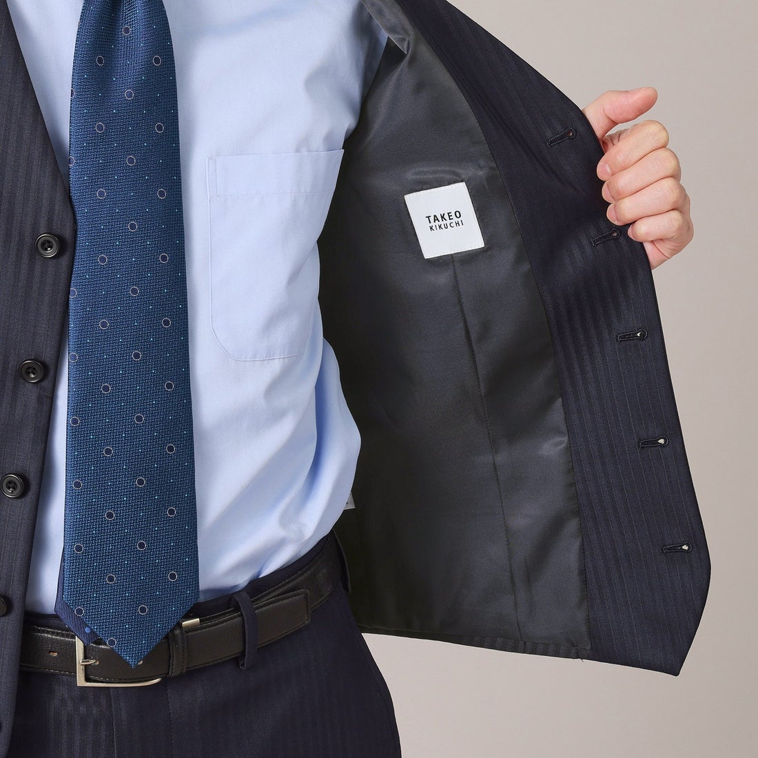 タケオキクチ TAKEO KIKUCHI シャイニーヘリンボン スーツ
