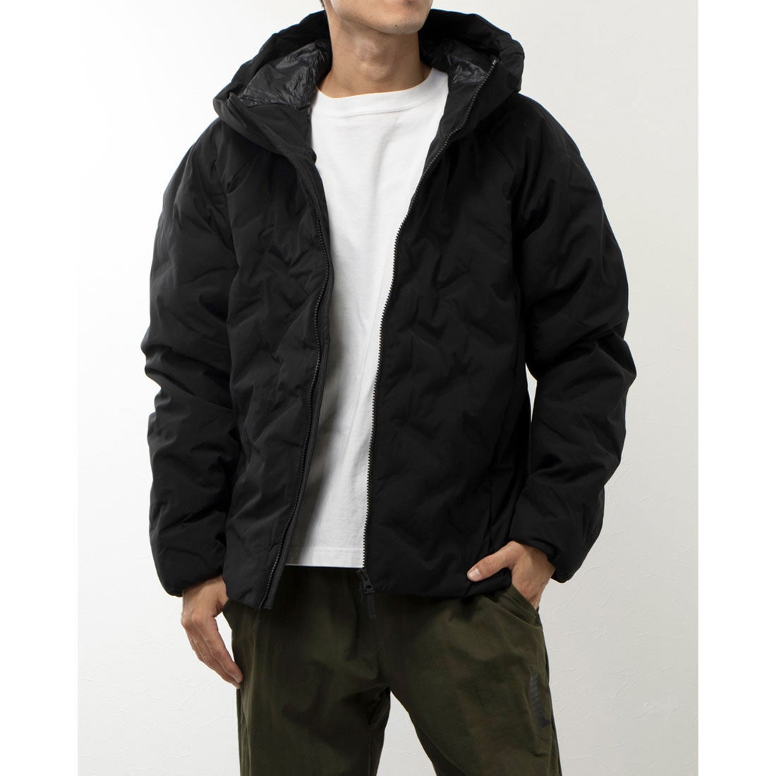 ティゴラ TIGORA メンズ 中綿ジャケット アルミ蓄熱パデッドフード